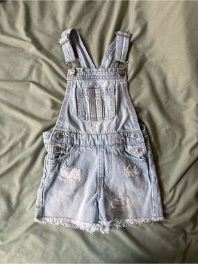 Light wash denim overalls